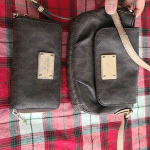 Brown/Gold MK Small purse with wallet